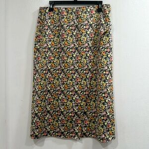 Loft Floral midi skirt